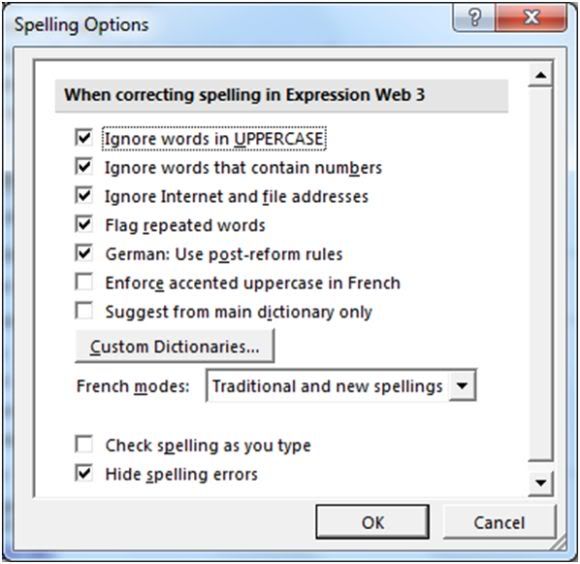 SpellingOptions