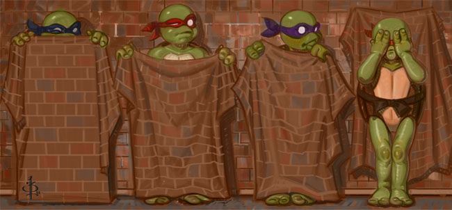 ninja turtles hiding