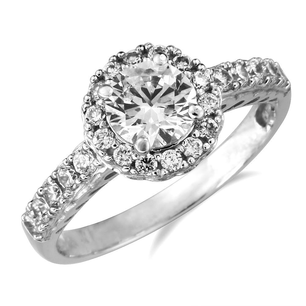 Details about 14k White Gold Round CZ Engagement Solitaire Ring