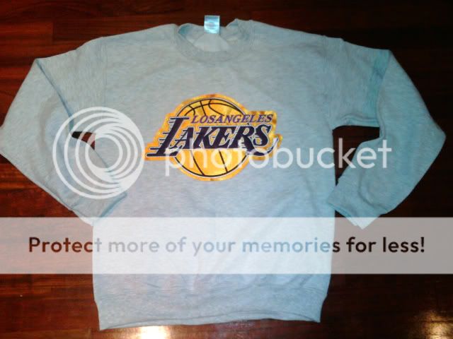 Los Angeles Lakers Hand Sewn Patch Crewneck Sweater Kobe Chicago Bulls 