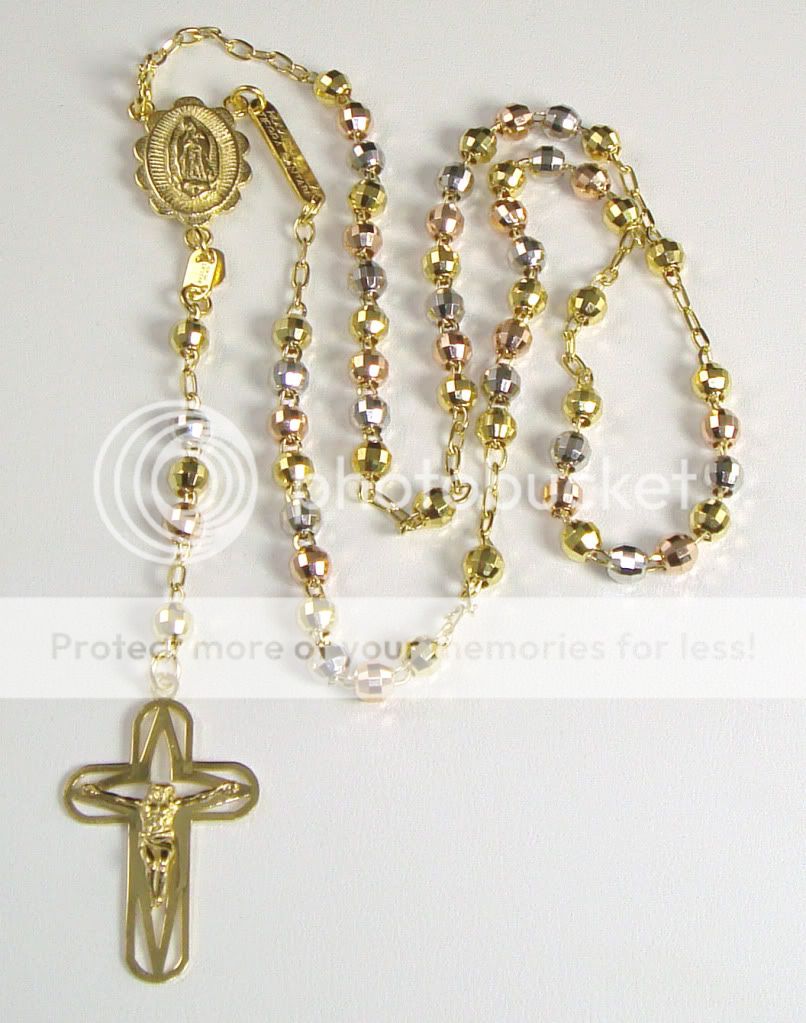 product description 14k solid tricolor gold virgin mary of guadalupe