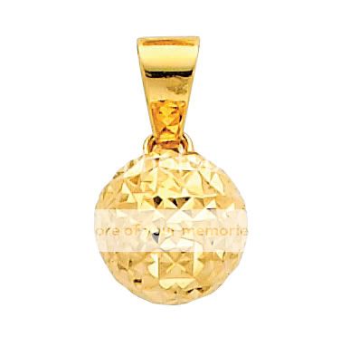 14K Yellow Gold Ball Charm Pendant  