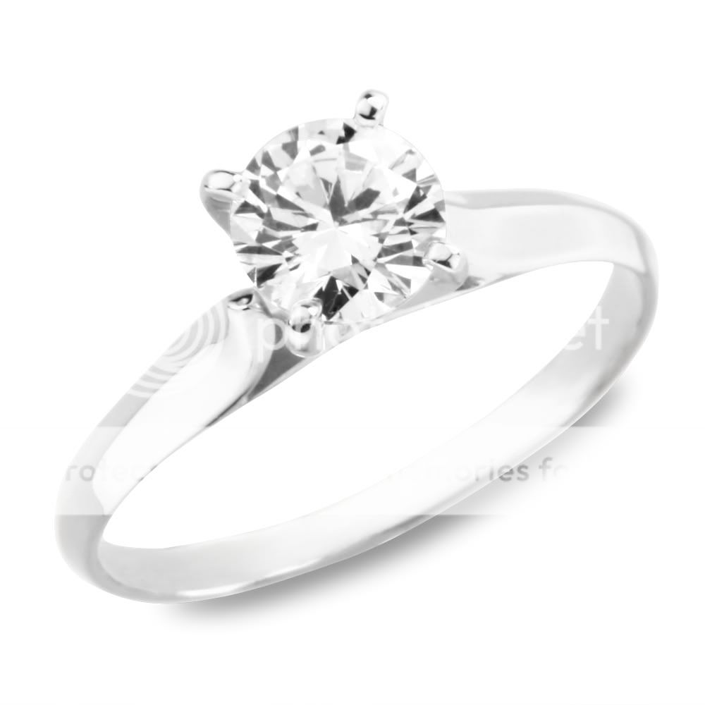  guaranteed 14k white gold round cz engagement solitaire ring